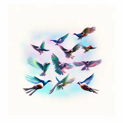 Flock of Birds tattoo design idea
