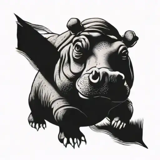 strongest hippo tatoo tattoo design idea