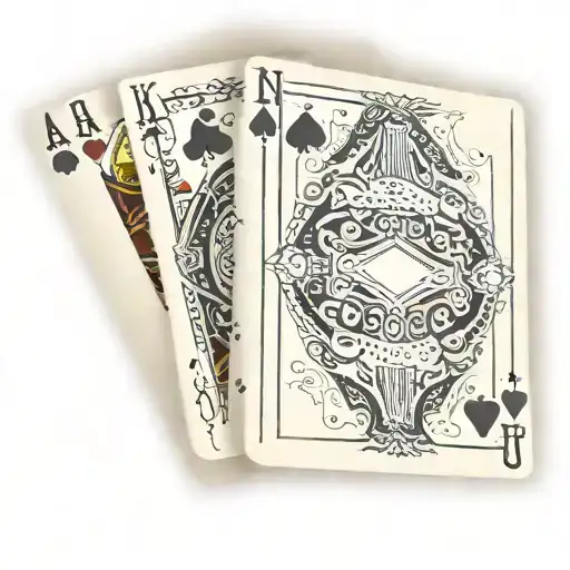 poker cards face-down card, 8 club, 2 a's, 8 pikes tattoo design idea