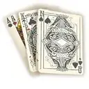 poker cards face-down card, 8 club, 2 a's, 8 pikes tattoo design idea