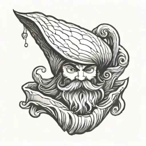 Clam shell with a beard   tattoo design idea