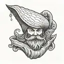 Clam shell with a beard   tattoo design idea