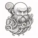 Clam shell with a beard   tattoo design idea