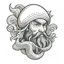 Clam shell with a beard   tattoo design idea