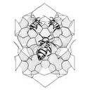 bee honeycomb tattoo design idea