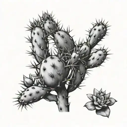 prickly pear cactus tattoo design idea