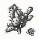 prickly pear cactus tattoo design idea