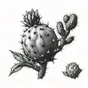 prickly pear cactus tattoo design idea