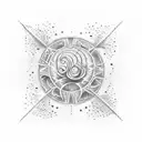 A dotwork tattoo of a kiss mark with waves radiating from it, symbolizing the client's love for the ocean and their desire for adventure tattoo design idea