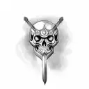 sword skull tattoo design idea