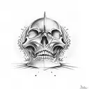 sword skull tattoo design idea