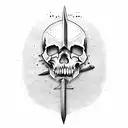 sword skull tattoo design idea