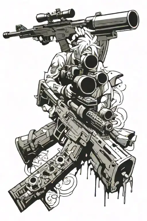 Sniper rifle tattoo design idea