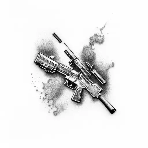 gun shooting xxx bottle tattoo design idea
