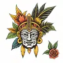 Temple maya tattoo design idea
