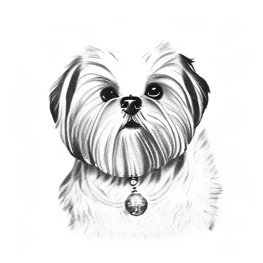 Dog malteser shih tzu  tattoo design idea