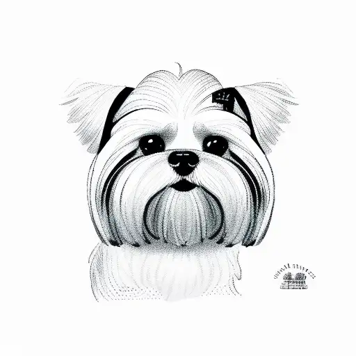 Dog malteser shih tzu  tattoo design idea