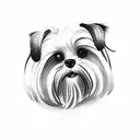 Dog malteser shih tzu  tattoo design idea