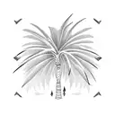 palm tree and wave tattoo design idea