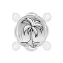 palm tree and wave tattoo design idea