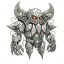 golem made of crystal tattoo design idea