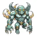 golem made of crystal tattoo design idea