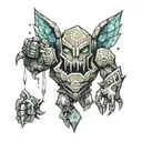 golem made of crystal tattoo design idea