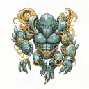 golem made of crystal tattoo design idea