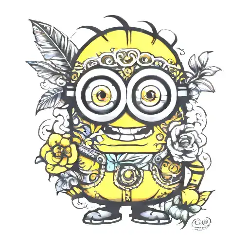minion Hawaii islands tattoo design idea
