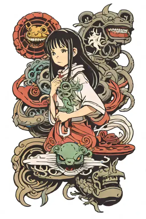anime spirited away tattoo design idea