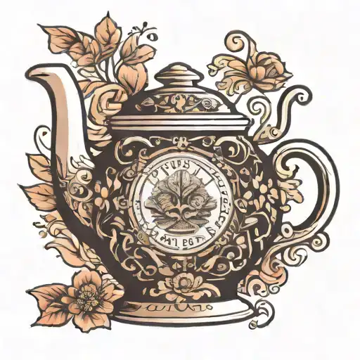 postage stamp teapot tattoo design idea