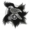 Eagle compass tattoo design idea