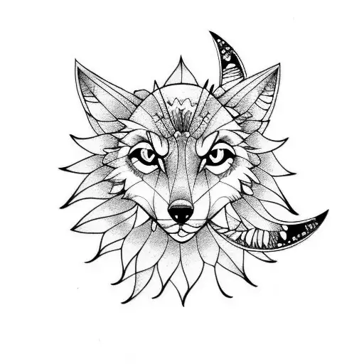Butterfly, Moon, Wolf, Sunflower, Eveil eye tattoo design idea