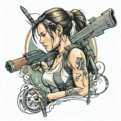 lara croft tomb raider tattoo design idea
