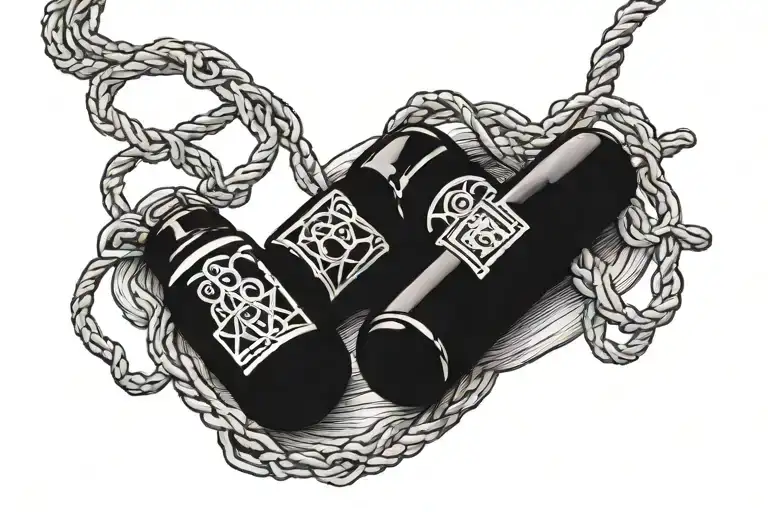 noose pills alcohol addiction tattoo design idea