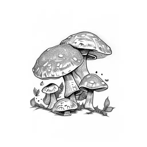 mushroom tattoo design idea