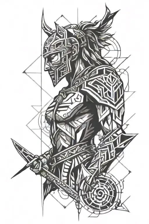 warrior respect integrity honor tattoo design idea
