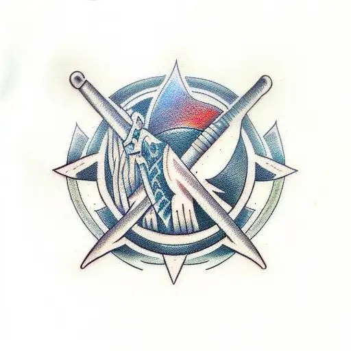 warriors in a battlefield tattoo design idea