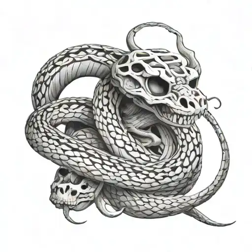 The skeleton of a snake  tattoo design idea