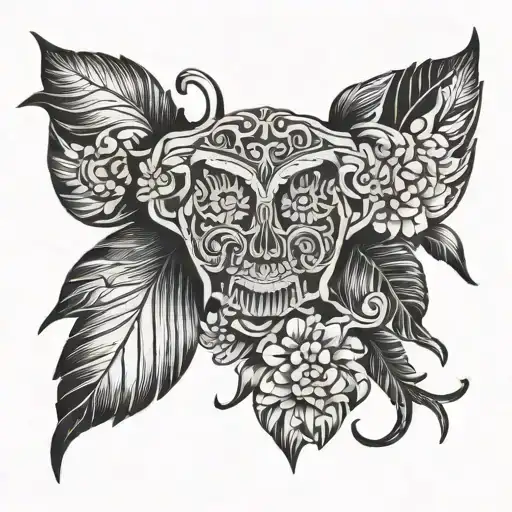 M and P carved tattoo design idea