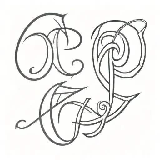 M and P carved tattoo design idea