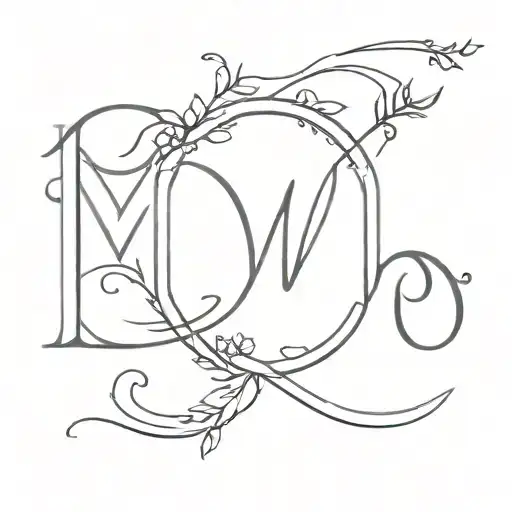 Letter M and P tattoo design idea