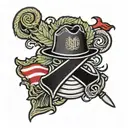 USMC sergeant rank patch drawn in crayon writing tattoo design idea