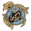 USMC sergeant rank patch drawn in crayon writing tattoo design idea