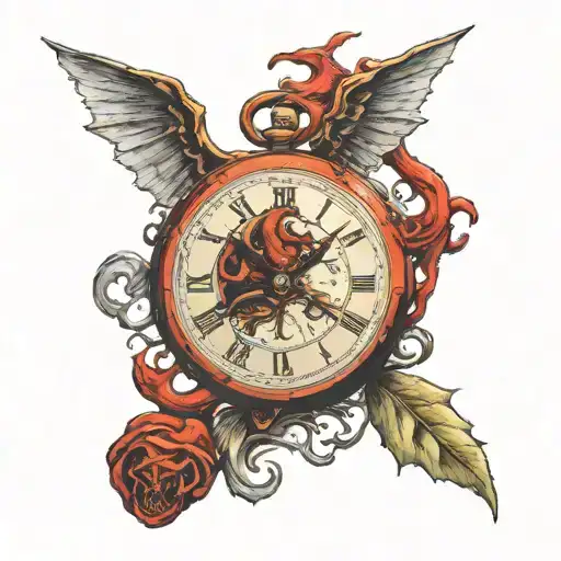 time is the devil tattoo design idea