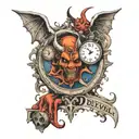 time is the devil tattoo design idea