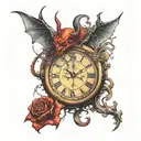time is the devil tattoo design idea