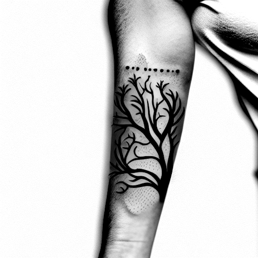sleeve with family tree starting on hand tattoo design idea