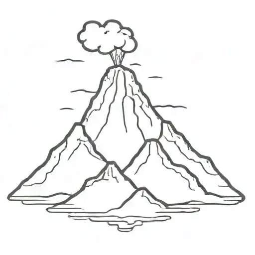 volcano tattoo design idea