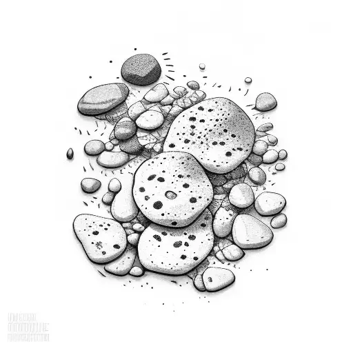 pebble and rock tattoo design idea